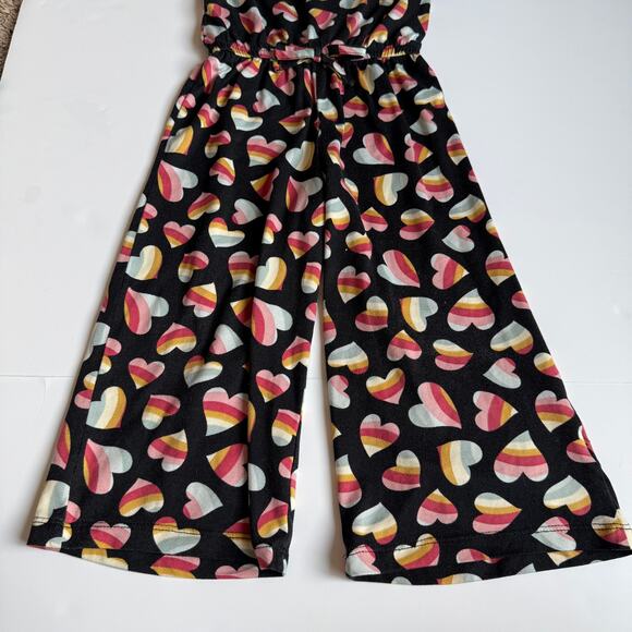 Picapino Rainbow Hearts Black One-Piece Romper Girls 4 - Picture 3 of 10